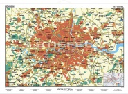 Wandkarte Stadtplan London politisch, englisch, 160x120 cm, 